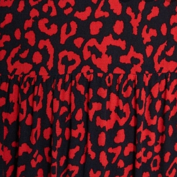 Zara Red Leopard Print Long Sleeve Maxi Dress, Medium - Picture 11 of 12